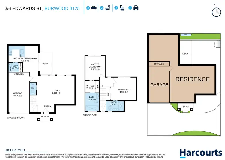 Floorplan of Homely townhouse listing, 3/6 Edwards Street, Burwood VIC 3125