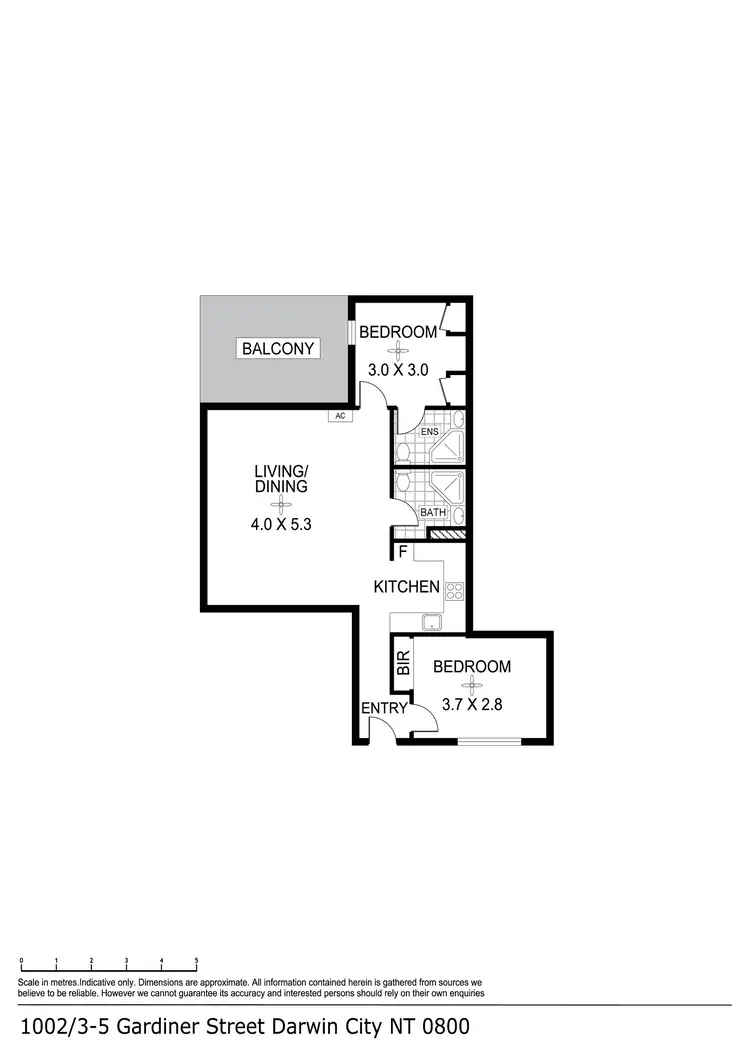 Floorplan of Homely unit listing, 1005/5 Gardiner Street, Darwin City NT 800