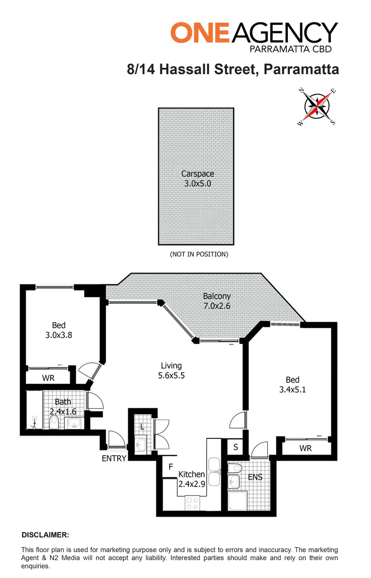 Floorplan of Homely apartment listing, 8/14 Hassall Street, Parramatta NSW 2150