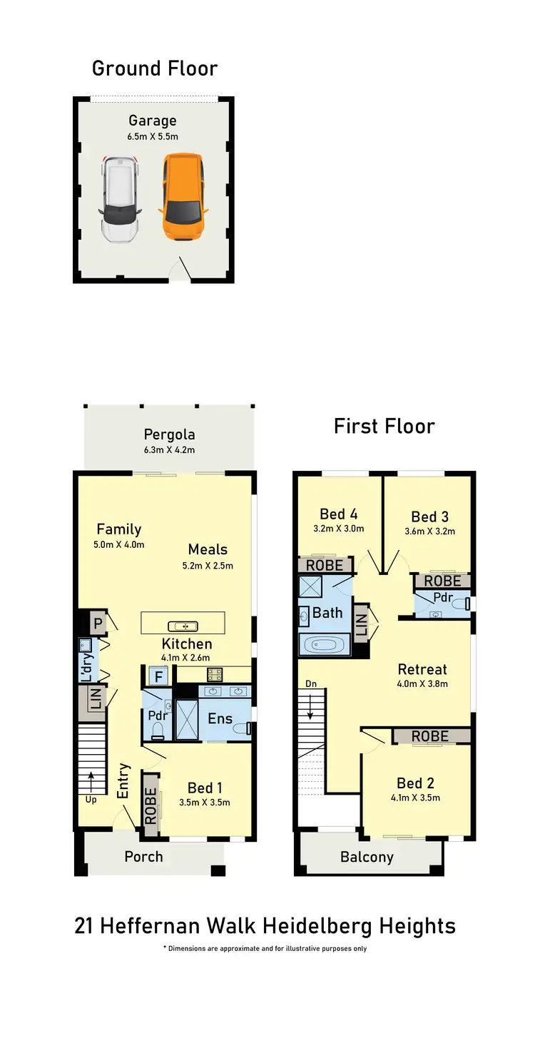 Floorplan of Homely townhouse listing, 21 Heffernan Walk, Heidelberg Heights VIC 3081