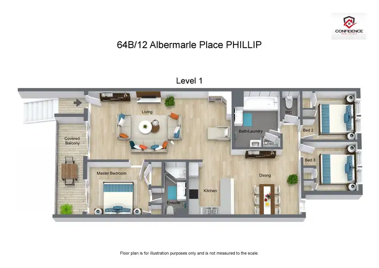 Floorplan of Homely apartment listing, 64B/12 Albermarle Place, Phillip ACT 2606