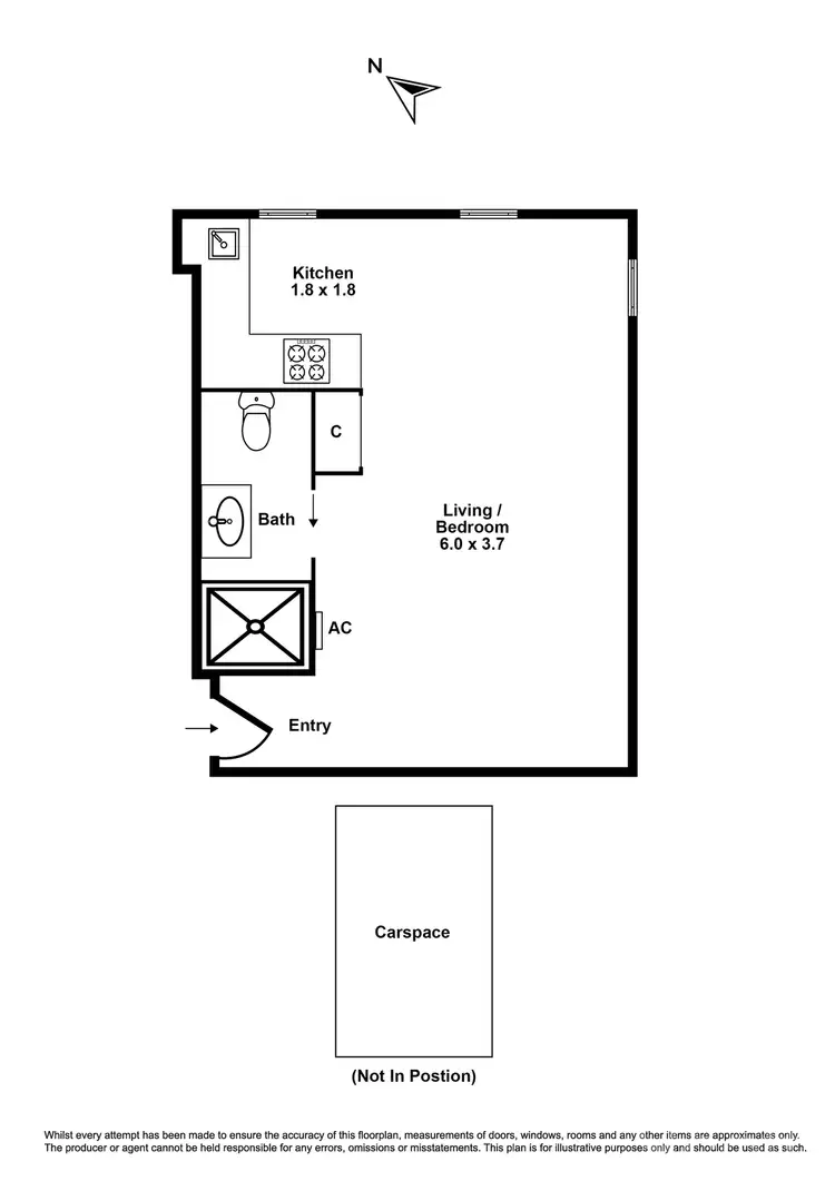 Floorplan of Homely studio listing, 18/15 Acland Street, St Kilda VIC 3182