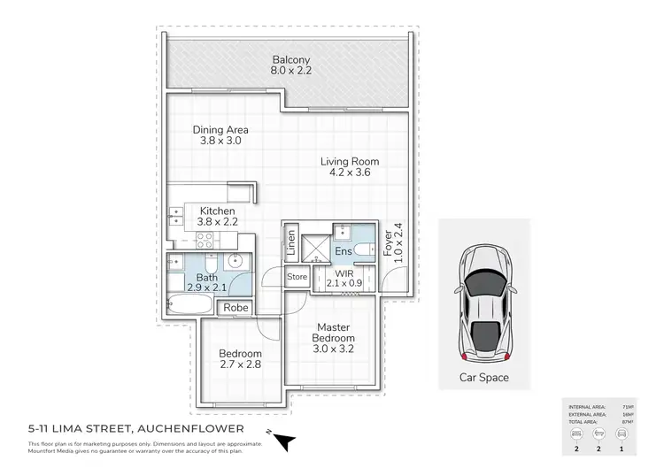 Floorplan of Homely unit listing, 5/11 Lima Street, Auchenflower QLD 4066