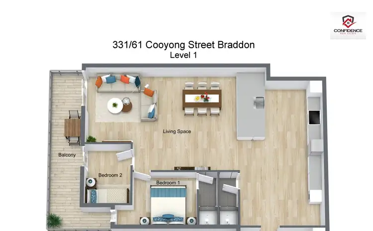 Floorplan of Homely apartment listing, 331/61 Cooyong Street, Braddon ACT 2612