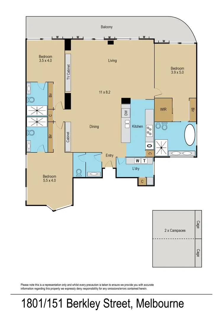 Floorplan of Homely apartment listing, 1801/151 Berkeley Street, Melbourne VIC 3000