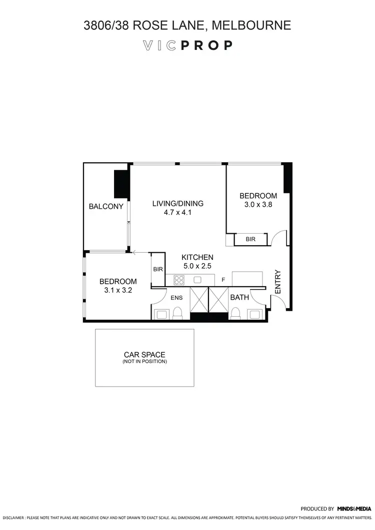 Floorplan of Homely apartment listing, 3806/38 Rose Lane, Melbourne VIC 3000