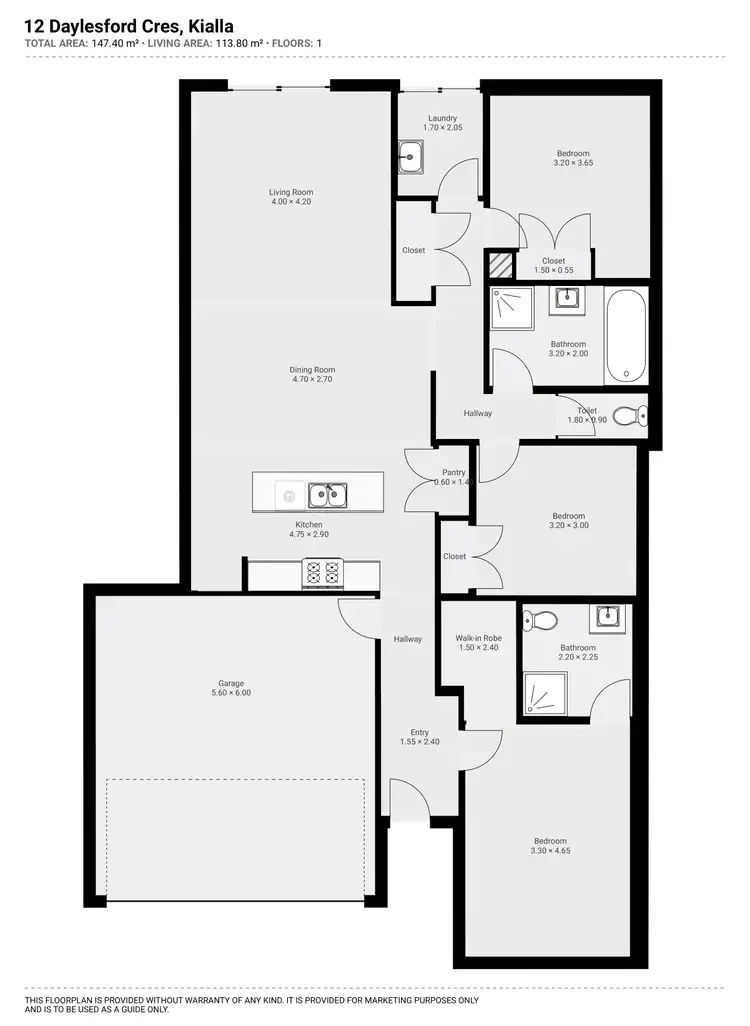 Floorplan of Homely house listing, 12 Daylesford Crescent, Kialla VIC 3631