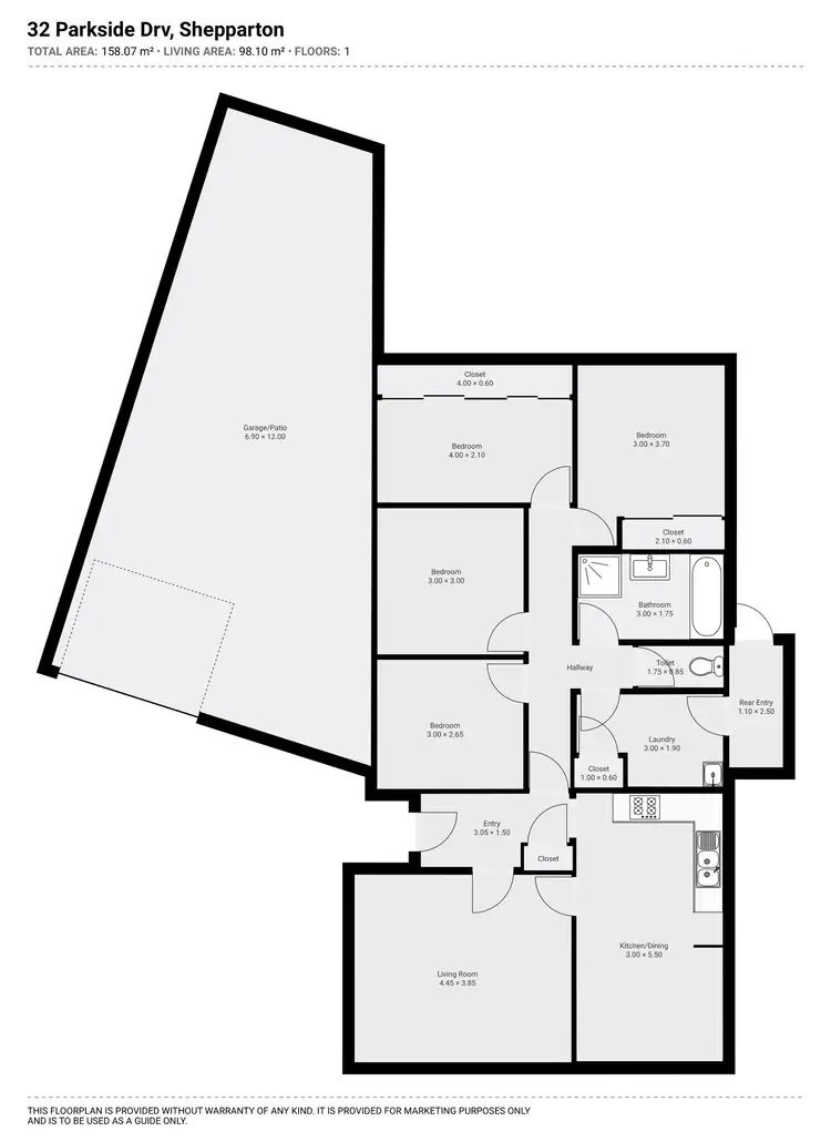 Floorplan of Homely house listing, 32 Parkside Drive, Shepparton VIC 3630
