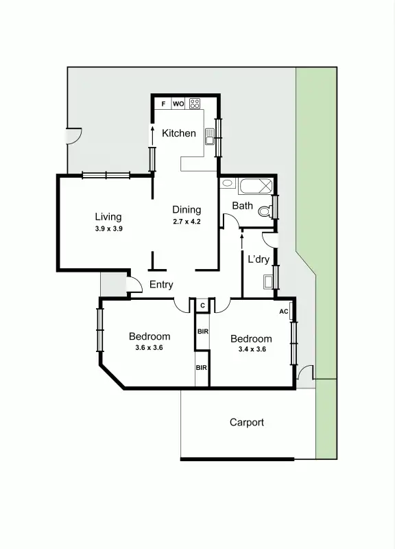 Floorplan of Homely unit listing, 2/93 Oakleigh Road, Carnegie VIC 3163
