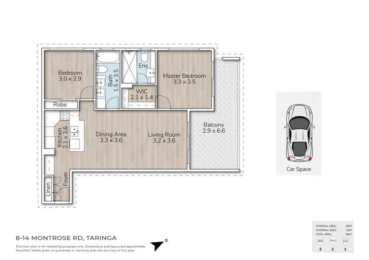 Floorplan of Homely unit listing, 8/14 Montrose Road, Taringa QLD 4068