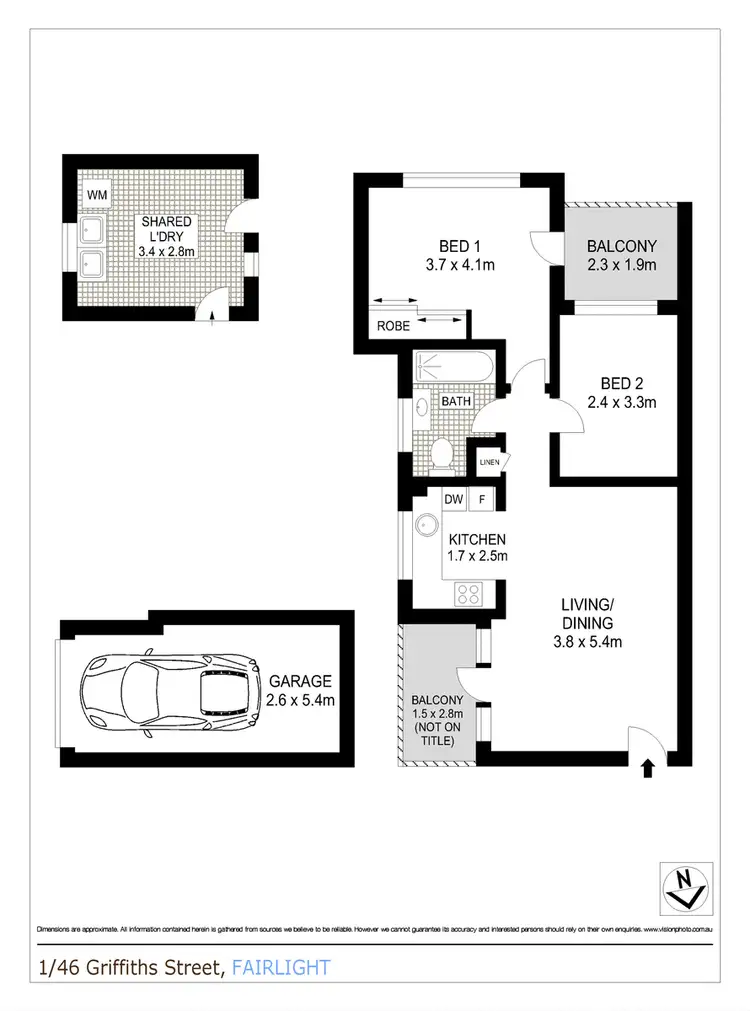 Floorplan of Homely apartment listing, 1/46 Griffiths Street, Fairlight NSW 2094