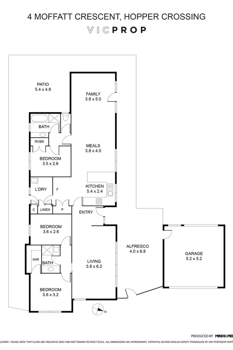 Floorplan of Homely house listing, 4 Moffatt Crescent, Hoppers Crossing VIC 3029