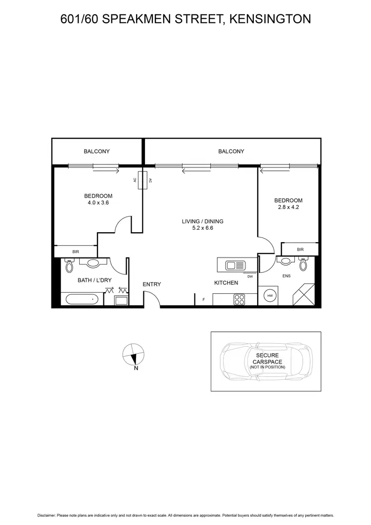 Floorplan of Homely unit listing, 601/60 Speakmen Street, Kensington VIC 3031