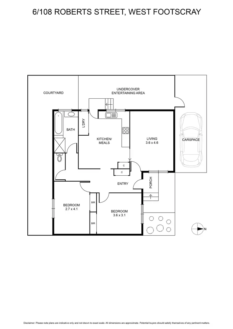 Floorplan of Homely villa listing, 6/108 Roberts Street, West Footscray VIC 3012