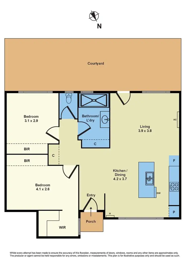 Floorplan of Homely villa listing, 2/5 Saltley Street, South Kingsville VIC 3015