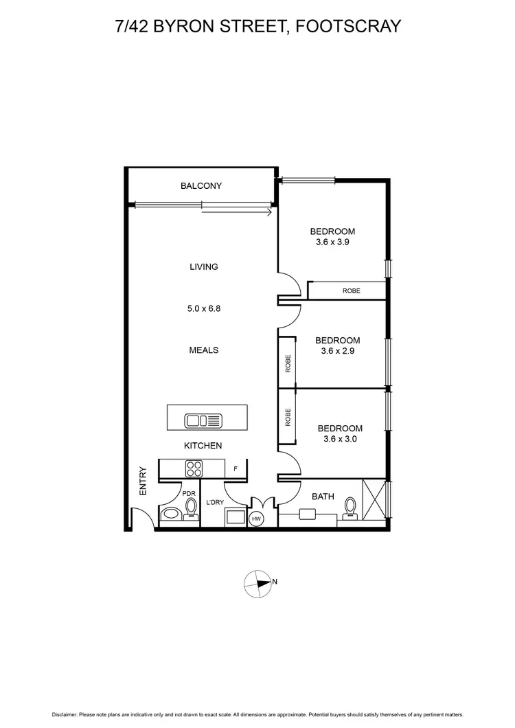 Floorplan of Homely apartment listing, 7/42A Byron Street, Footscray VIC 3011