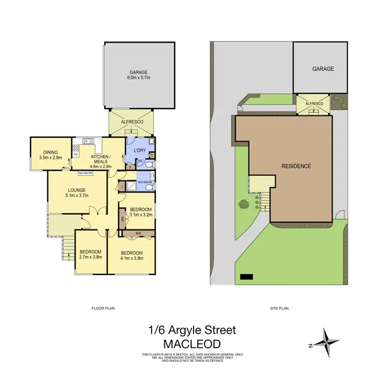 Floorplan of Homely unit listing, 1/6 Argyle Street, Macleod VIC 3085
