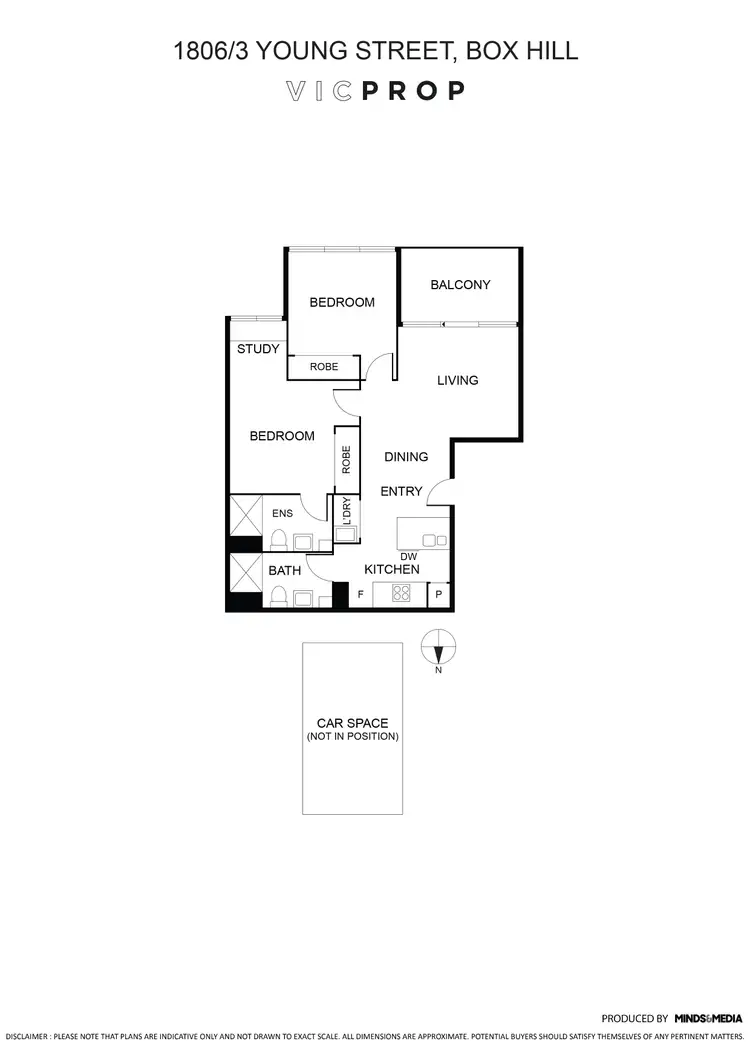 Floorplan of Homely apartment listing, 1806/3 Young Street, Box Hill VIC 3128