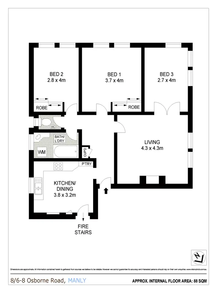 Floorplan of Homely apartment listing, 8/6-8 Osborne Road, Manly NSW 2095