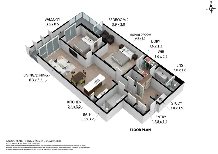 Floorplan of Homely apartment listing, 210/18 Berkeley Street, Doncaster VIC 3108