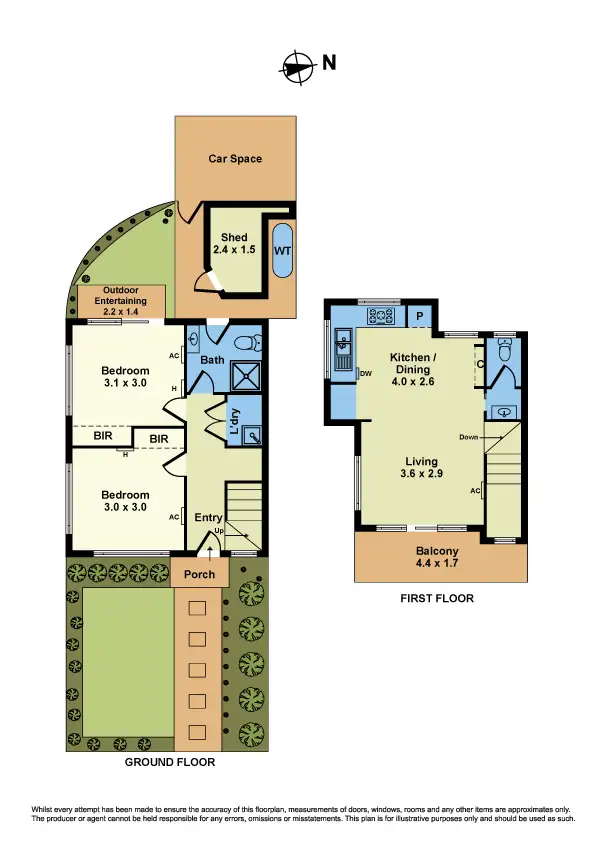Floorplan of Homely townhouse listing, 2/4 Truman Street, South Kingsville VIC 3015
