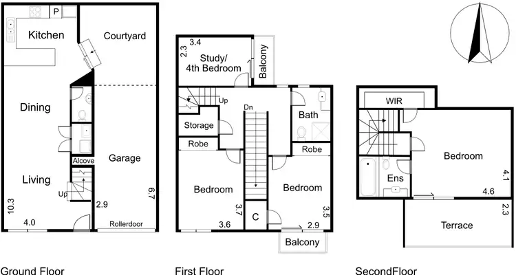 Floorplan of Homely townhouse listing, 3/60 Budd Street, Collingwood VIC 3066