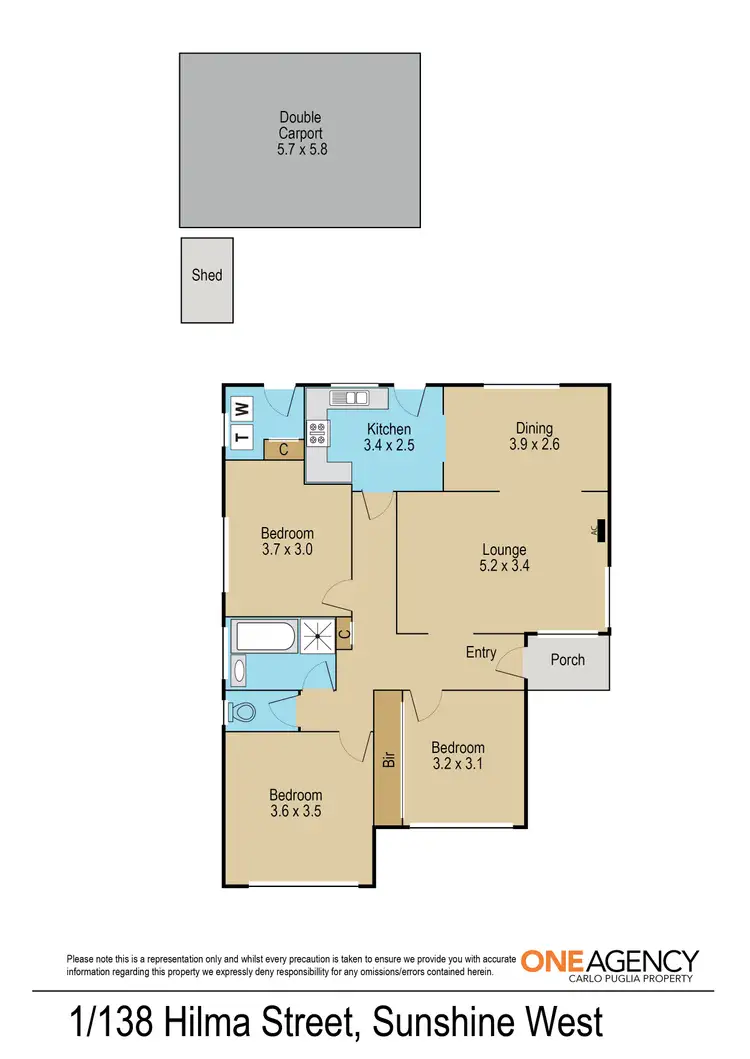 Floorplan of Homely unit listing, 1/138 Hilma Street, Sunshine West VIC 3020