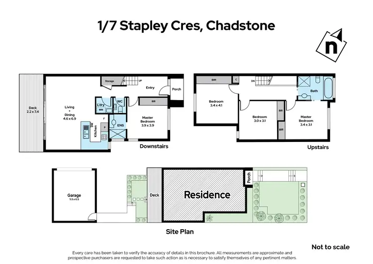 Floorplan of Homely townhouse listing, 1/7 Stapley Crescent, Chadstone VIC 3148