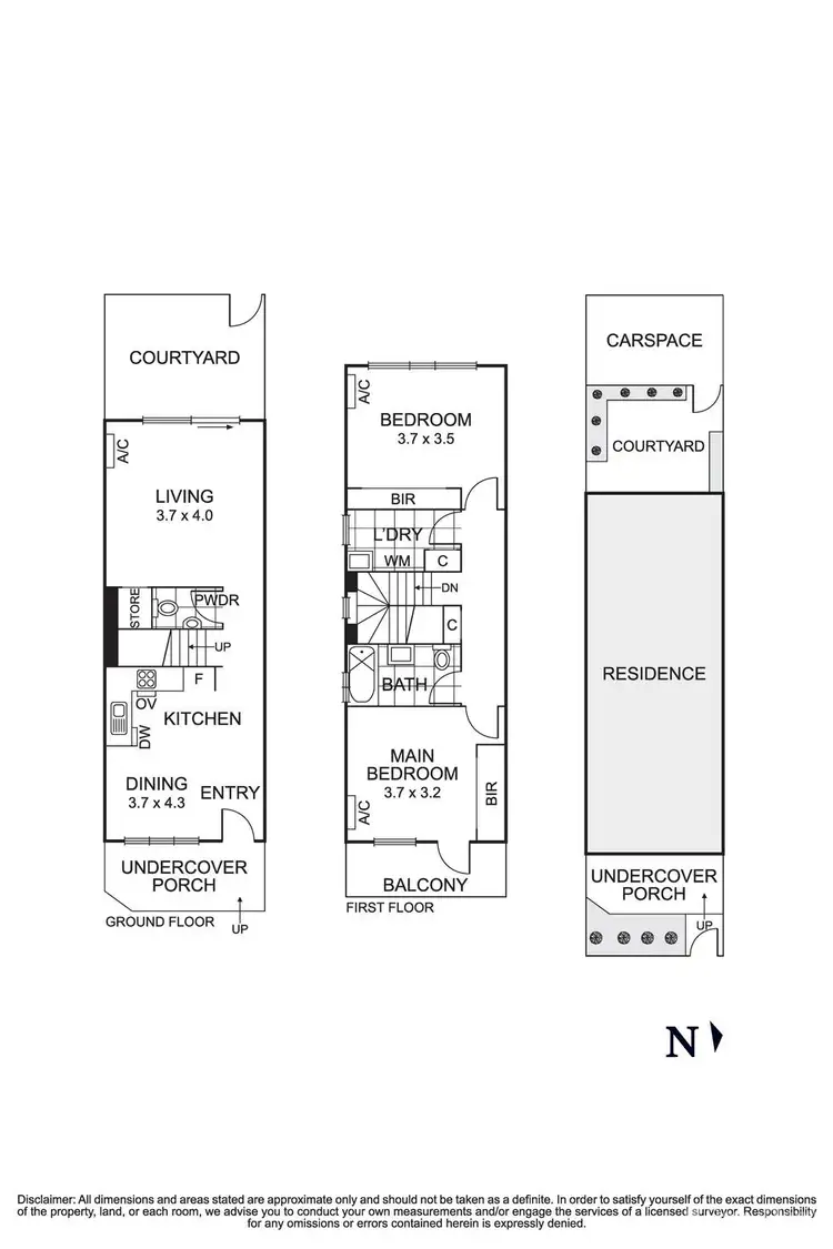 Floorplan of Homely townhouse listing, 1/283 Rathdowne Street, Carlton VIC 3053