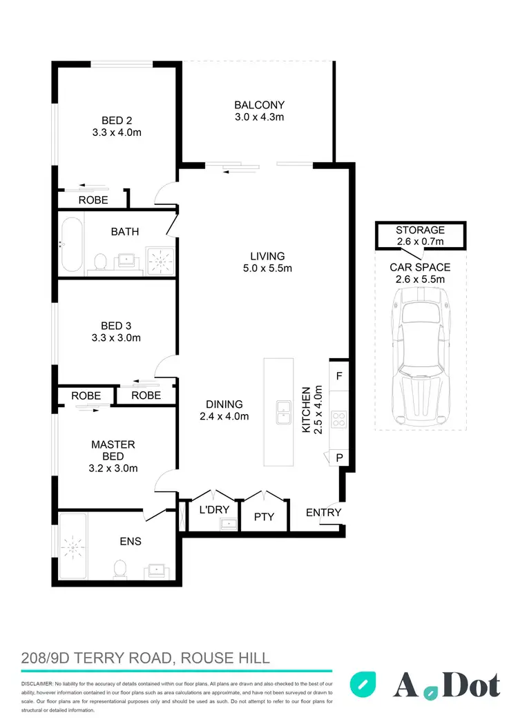 Floorplan of Homely apartment listing, 208/9D Terry Road, Rouse Hill NSW 2155