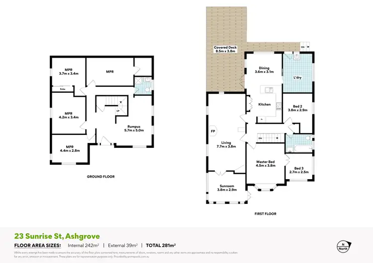 Floorplan of Homely house listing, 23 Sunrise Street, Ashgrove QLD 4060
