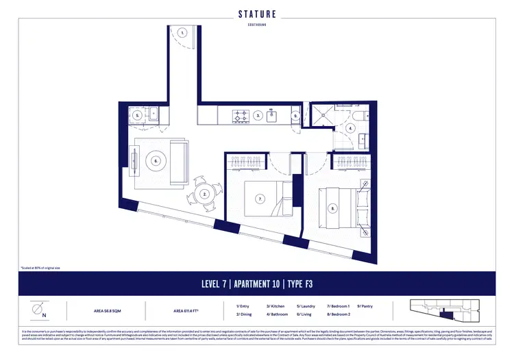 Floorplan of Homely apartment listing, 710/43 Hancock Street, Southbank VIC 3006