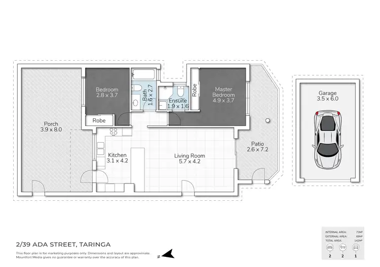 Floorplan of Homely unit listing, 2/39 Ada Street, Taringa QLD 4068