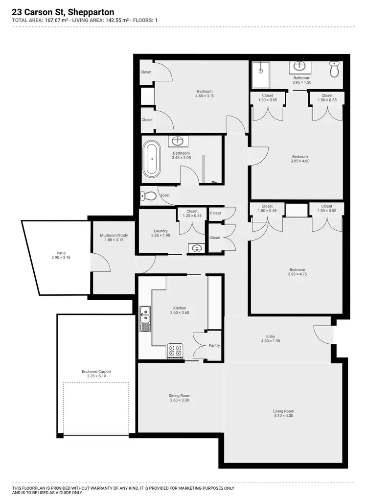 Floorplan of Homely house listing, 23 Carson Street, Shepparton VIC 3630