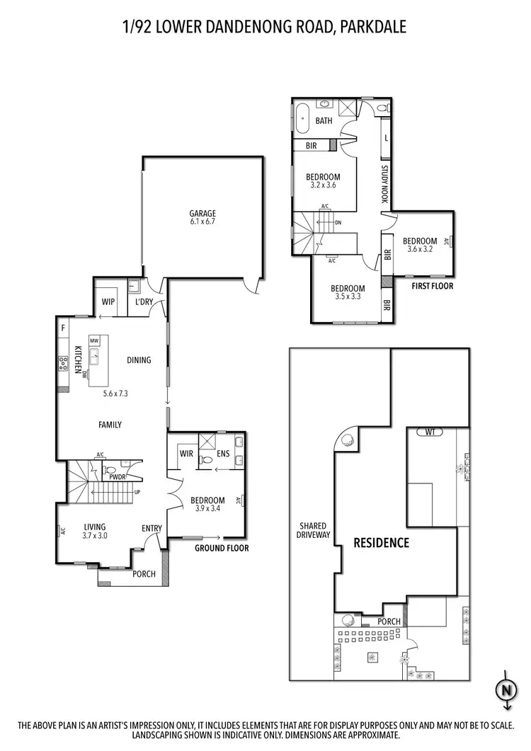 Floorplan of Homely townhouse listing, 1/92 Lower Dandenong Road, Parkdale VIC 3195