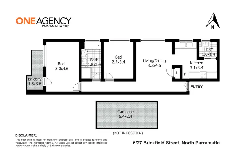 Floorplan of Homely unit listing, 6/27 Brickfield Street, North Parramatta NSW 2151