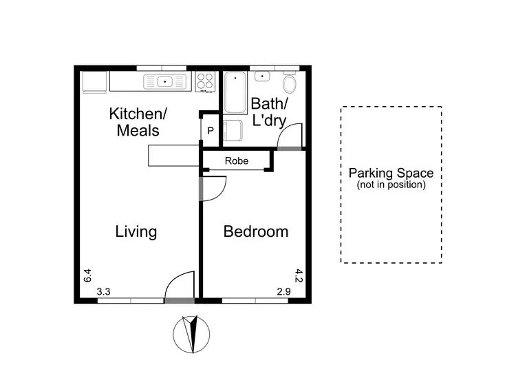 Floorplan of Homely apartment listing, 6/281 Nicholson Street, Seddon VIC 3011