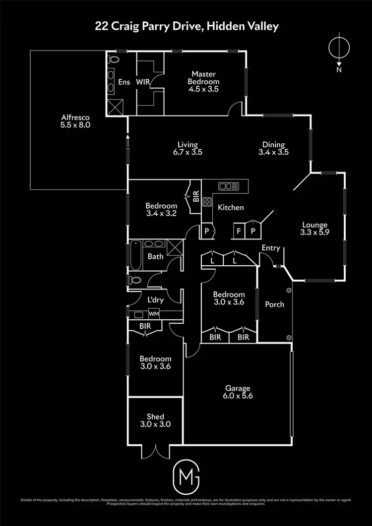Floorplan of Homely house listing, 22 Craig Parry Drive, Hidden Valley VIC 3756