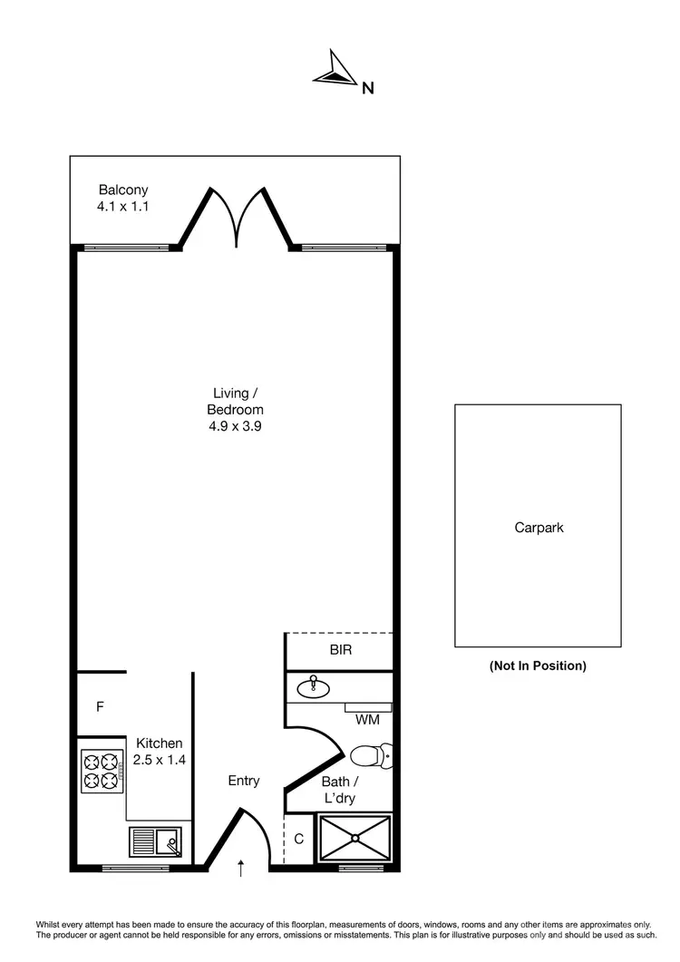 Floorplan of Homely studio listing, 8/4 Alfred Square, St Kilda VIC 3182