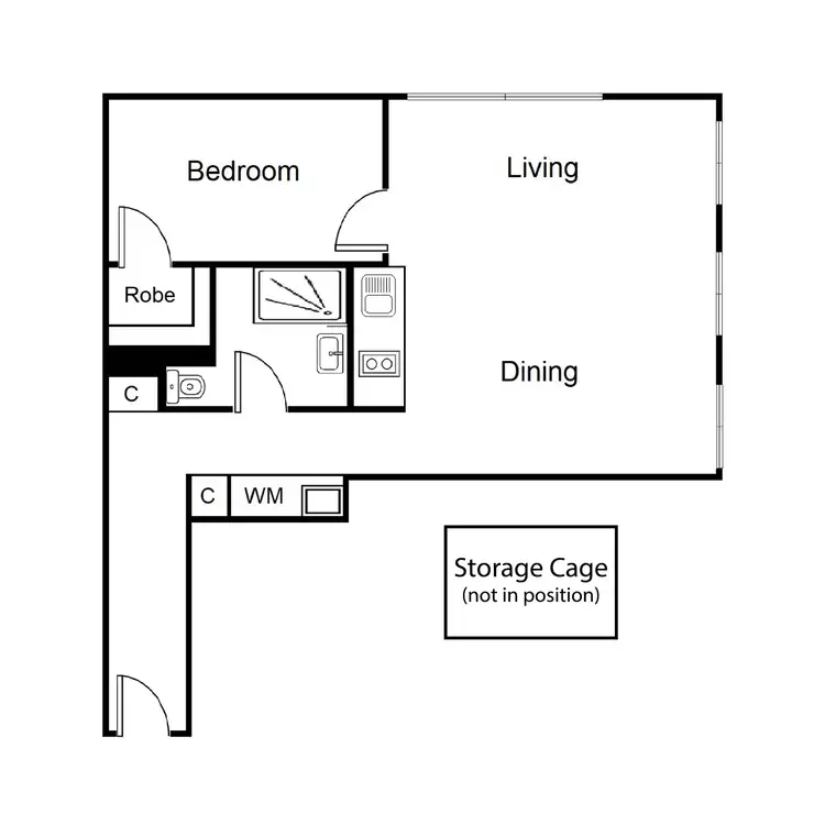 Floorplan of Homely apartment listing, 102/296 Flinders Street, Melbourne VIC 3000