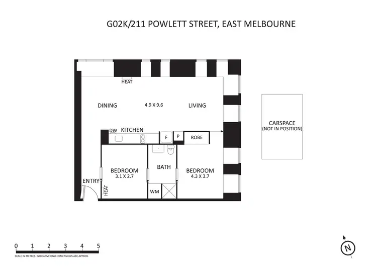 Floorplan of Homely apartment listing, G02K/211 Powlett Street, East Melbourne VIC 3002