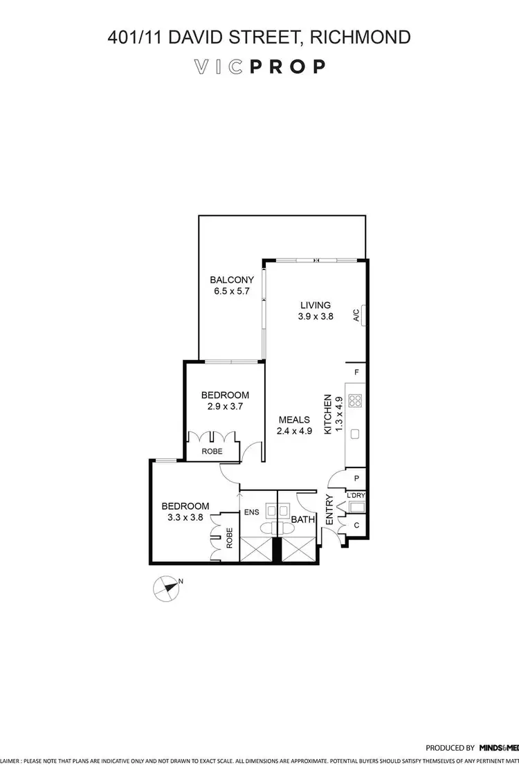 Floorplan of Homely apartment listing, 401/11 David Street, Richmond VIC 3121