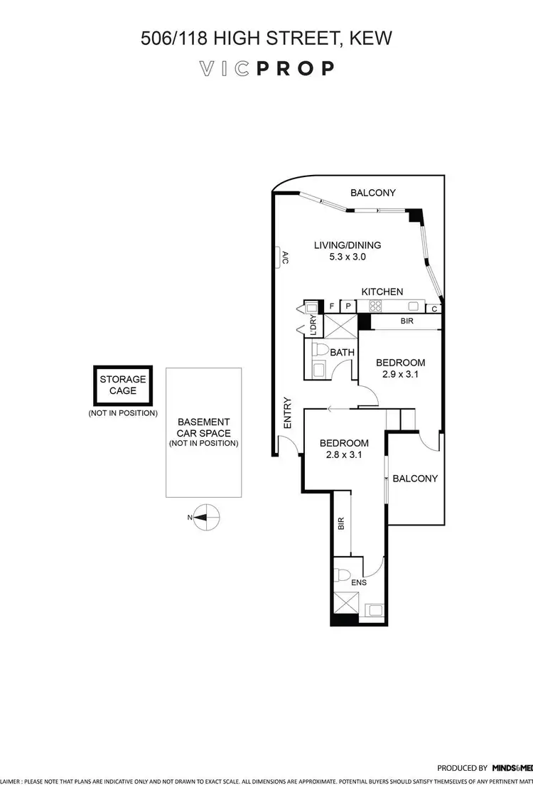 Floorplan of Homely apartment listing, 506/118 High Street, Kew VIC 3101