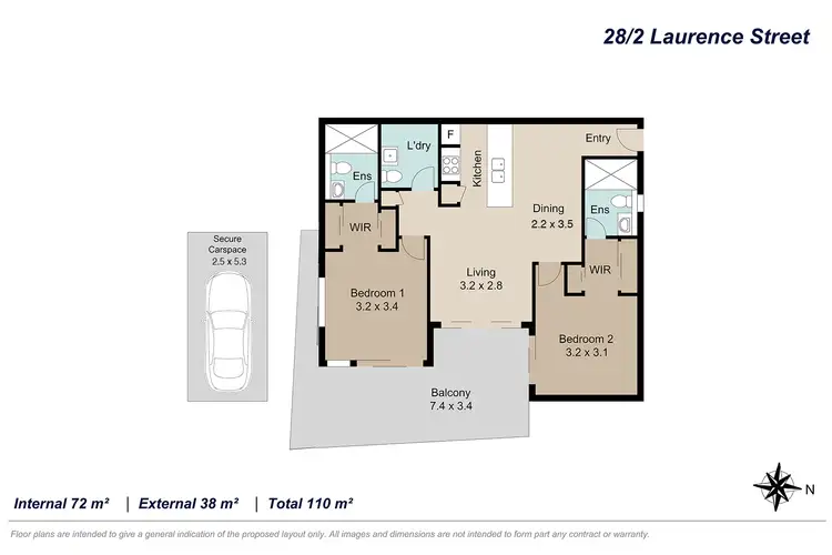 Floorplan of Homely unit listing, 28/2 Laurence Street, St Lucia QLD 4067