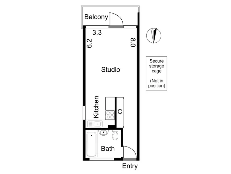Floorplan of Homely apartment listing, 26/25 Hanover Street, Fitzroy VIC 3065