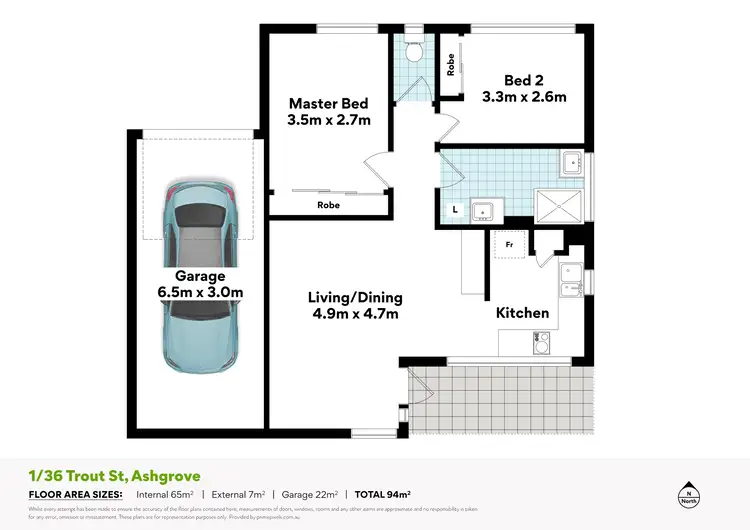 Floorplan of Homely unit listing, 1/36 Trout Street, Ashgrove QLD 4060