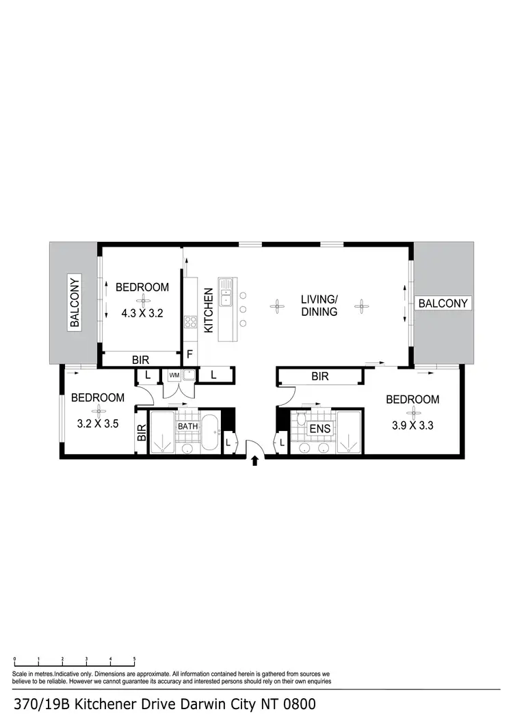 Floorplan of Homely unit listing, 370/19B Kitchener Drive, Darwin City NT 800