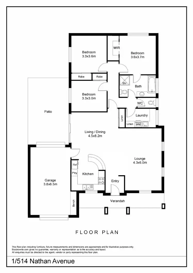 Floorplan of Homely townhouse listing, 1/514 Nathan Avenue, Albury NSW 2640
