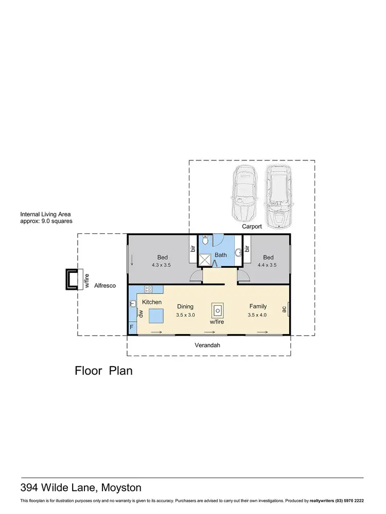 Floorplan of Homely rural property listing, 394 Wilde Lane, Moyston VIC 3377