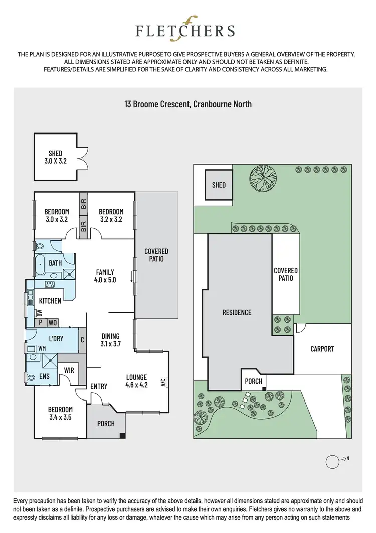 Floorplan of Homely house listing, 13 BROOME Crescent, Cranbourne North VIC 3977
